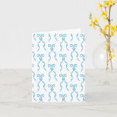 水ファンシー色の青い弓パターン カード (黄色い花)