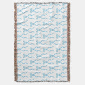 水ファンシー色の青い弓パターン スローブランケット (正面縦)