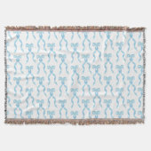 水ファンシー色の青い弓パターン スローブランケット (正面)