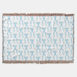 水ファンシー色の青い弓パターン スローブランケット