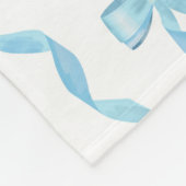 水ファンシー色の青い弓パターン フリースブランケット (角)