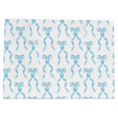 水ファンシー色の青い弓パターン ラージペーパーバッグ (裏面)