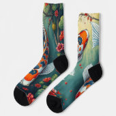 水ファンシー色コイ魚クルーソックス ソックス (左)