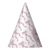 水ファンシー色ピンクボウ誕生日パーティー パーティーハット (左)