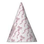 水ファンシー色ピンクボウ誕生日パーティー パーティーハット (右)