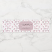 水ファンシー色ピンクボウ誕生日パーティー ペットボトルラベル (シングルラベル)