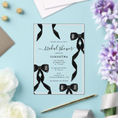 水ファンシー色ブラックボウフォーマルブライダルシャワー アクリル招待状 (インサイチュ (ウェディング))