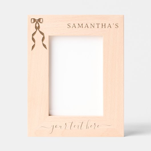 水ファンシー色ブラックボウ刻みフォーマル付き レーザー彫刻フレーム (正面)