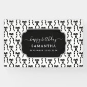 水ファンシー色ブラックボウ誕生日 横断幕 (横)