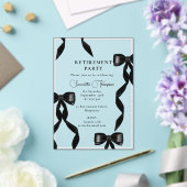 水ファンシー色ブラックボウ除フォーマル去パーティー アクリル招待状 (インサイチュ (ウェディング))