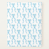 水ファンシー色ブルーボウモノグラムの結婚ズ プランナー手帳 (裏面)