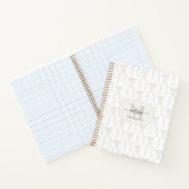 水ファンシー色ホワイトボーモノグラムの結婚ズ ノートブック (内部)