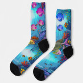 水ファンシー色熱帯魚クルーソックス ソックス (左)