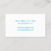 水フィルターサービスブルー&ホワイトカード 名刺 (裏面)