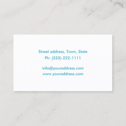 水フィルターサービスブルー&ホワイトカード 名刺 (裏面)