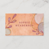 水フェミニンエレガント色タイポグラフィ 名刺 (正面)