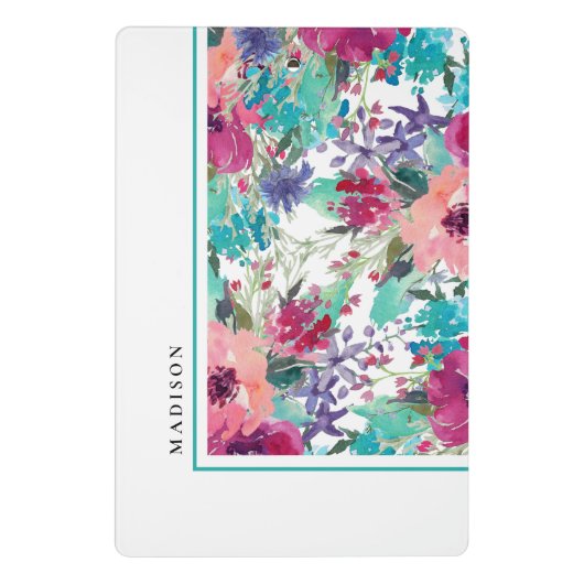 水フェミニンカラフル彩花模様 ミニクリップボード (裏面)