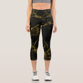 水フェミニン色のレギンスで任意の服 カプリレギンス (正面)