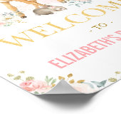 水フェミニン色ウッドランドピンクフローラベビーガール ポスター (角)