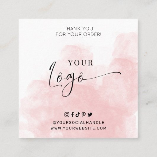 水フェミニン色キャンドル気に指示 スクエア名刺 (裏面)