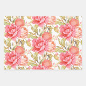 水フェミニン色バラの組み合わせ ラッピングペーパーシート (正面)