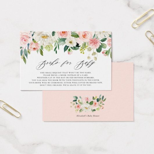 水フェミニン色ピーチ花模様ブックスベビー (オフィス)