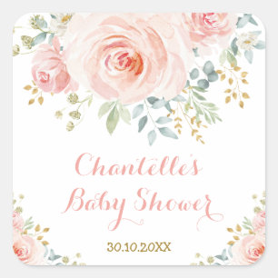 水フェミニン色フローラバラありがとう スクエアシール