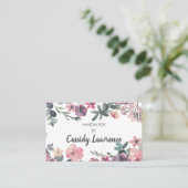 水フェミニン色フローラ手作り 名刺 (スタンド正面)