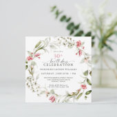 水フェミニン色フローラ30th誕生日パーティー 招待状 (スタンド正面)