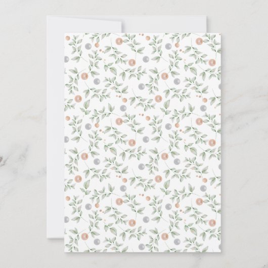 水フェミニン色フローラ80th誕生日パーティー 招待状 (裏面)