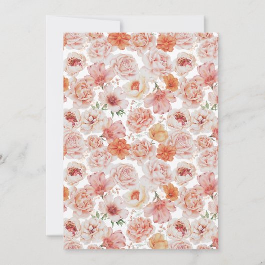 水フェミニン色フローラ86th誕生日パーティー 招待状 (裏面)