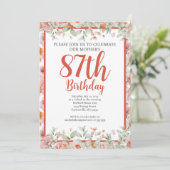 水フェミニン色フローラ87th誕生日パーティー 招待状 (スタンド正面)