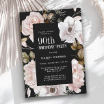 水フェミニン色フローラ90th誕生日パーティー 招待状<br><div class="desc">フローラ90エレガントth birthday partyの招待で、このデザインはコントラストを美しく冬のアイスピンクのバラが文字をフレーミングと黒い背景を特徴としている。すべての文字パーソナライズされたは、年齢を含むカスタムあなたのパーティー文字と共に行うことができる。また、この招待テンプレートを他の年齢に使用するには、90という数字を希望の年齢番号にパーソナライズする。</div>