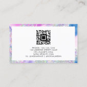 水フェミニン色ホログラフィックグリッターアーティスト コーリングカード (裏面)