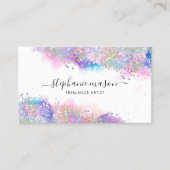 水フェミニン色ホログラフィックグリッターアーティスト コーリングカード (正面)