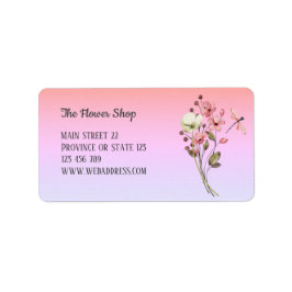 水フェミニン色ワイルドフラワー住所 シール