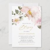 水フェミニン色赤面フラワーガール賛美ズ 招待状 (正面)