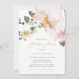 水フェミニン色赤面花ブライダルシャワー 招待状
