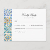 水フォーマルエレガント色ウェディングイタリアンRSVP エンクロージャーカード (正面)