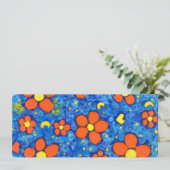 水フラットカードにオレンジ色の花 (スタンド正面)