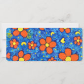 水フラットカードにオレンジ色の花 (正面)