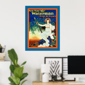 水フランスの人が～のヴィンテージを広告開く ポスター (ホームオフィス)