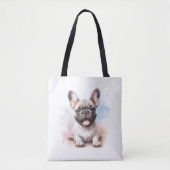 水フランスの色のブルドッグ トートバッグ (正面)