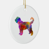 水フランスの色の犬 セラミックオーナメント (右)