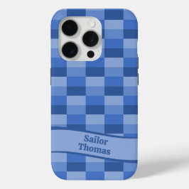 水フレンドリー色ブロック、波と名前 iPhone 15 PROケース