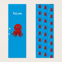 水ブックマークの中のモノグラムの赤いオクタップス