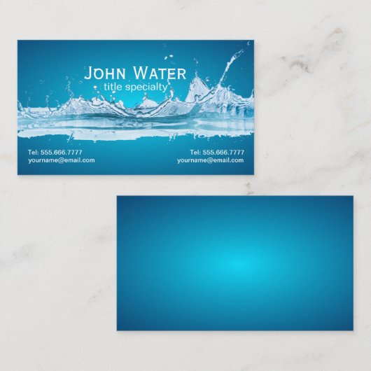 水プロフェッショナルミニ名刺 名刺 (正面/裏面)