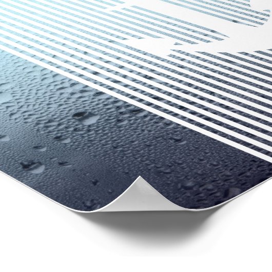 水ヘイズモノグラム航海のいかり ポスター (角)