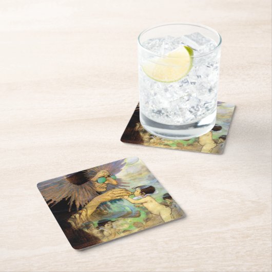 水ベビーと妖精、ジェシー・ウィルコック・スミス スクエアペーパーコースター (インサイチュ)