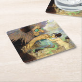 水ベビーと妖精、ジェシー・ウィルコック・スミス スクエアペーパーコースター (アングル)